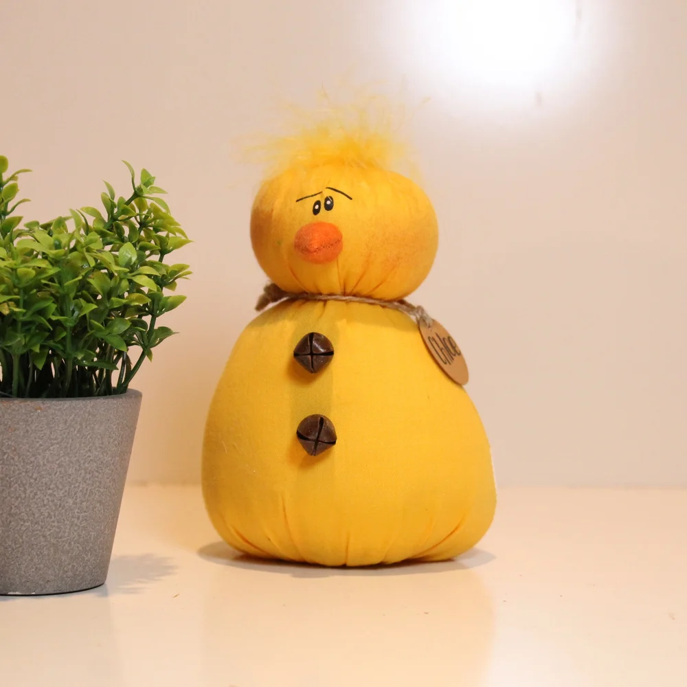 Yellow Decorative Chick Figurine with Jingle Bell Buttons Honey And Me Easter - Picture 5 of 5